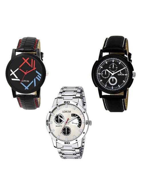 set of 3 analog watch combo -(lk-12-13-101) - 15685862 - Very Small Image - 1