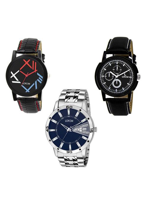 set of 3 analog watch combo -(lk-12-13-102) - 15685864 - Very Small Image - 1