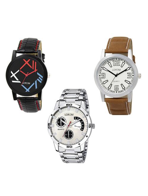 set of 3 analog watch combo -(lk-12-15-101) - 15685877 - Very Small Image - 1