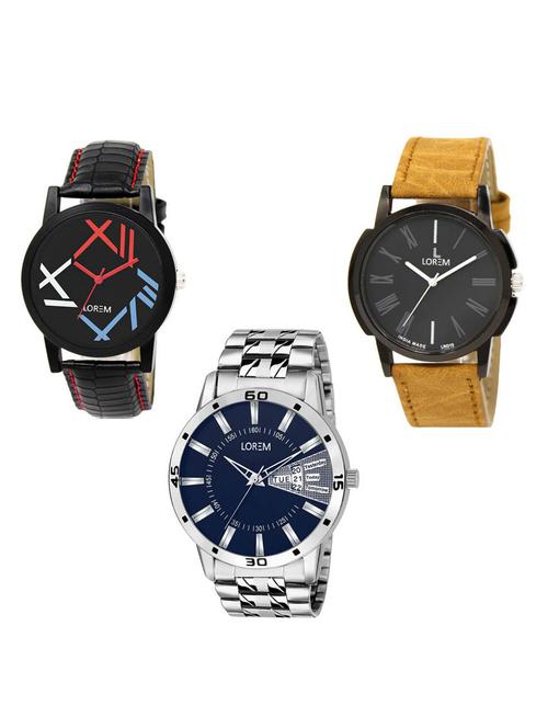 set of 3 analog watch combo -(lk-12-19-102) - 15685906 - Very Small Image - 1