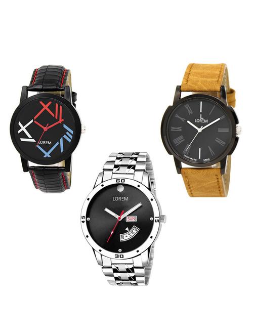 set of 3 analog watch combo -(lk-12-19-104) - 15685910 - Very Small Image - 1