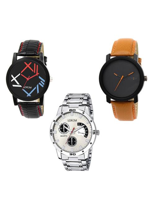 set of 3 analog watch combo -(lk-12-20-101) - 15685912 - Very Small Image - 1