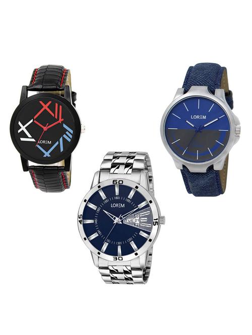 set of 3 analog watch combo -(lk-12-24-102) - 15685939 - Very Small Image - 1