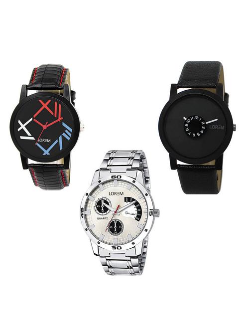 set of 3 analog watch combo -(lk-12-25-101) - 15685944 - Very Small Image - 1