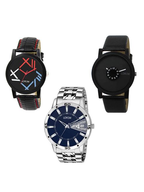 set of 3 analog watch combo -(lk-12-25-102) - 15685945 - Very Small Image - 1