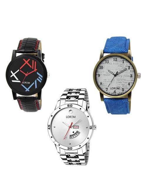 set of 3 analog watch combo -(lk-12-28-103) - 15685960 - Very Small Image - 1