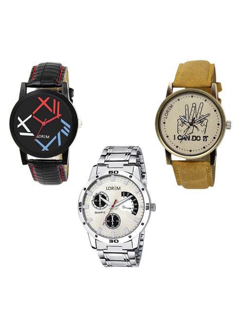 set of 3 analog watch combo -(lk-12-30-101) - 15685966 - Very Small Image - 1