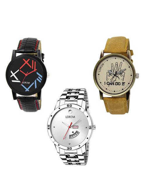 set of 3 analog watch combo -(lk-12-30-103) - 15685968 - Very Small Image - 1