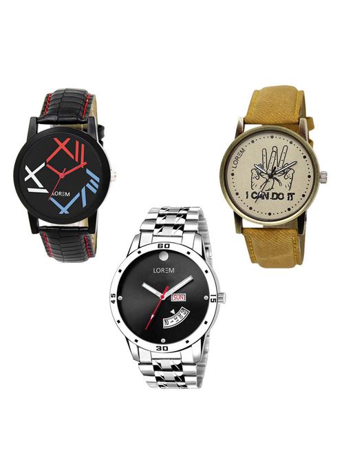 set of 3 analog watch combo -(lk-12-30-104) - 15685969 - Very Small Image - 1