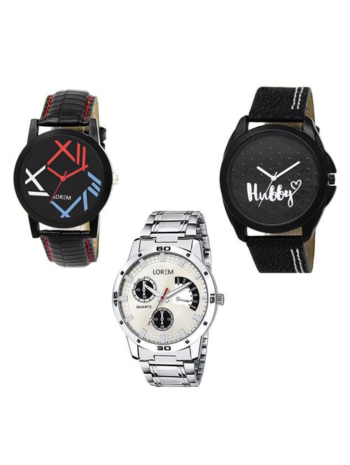 set of 3 analog watch combo -(lk-12-31-101) - 15685970 - Very Small Image - 1