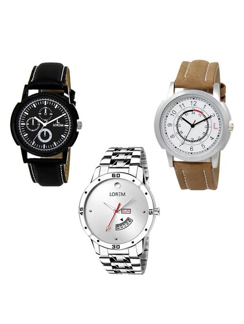 set of 3 analog watch combo -(lk-13-17-103) - 15686032 - Very Small Image - 1