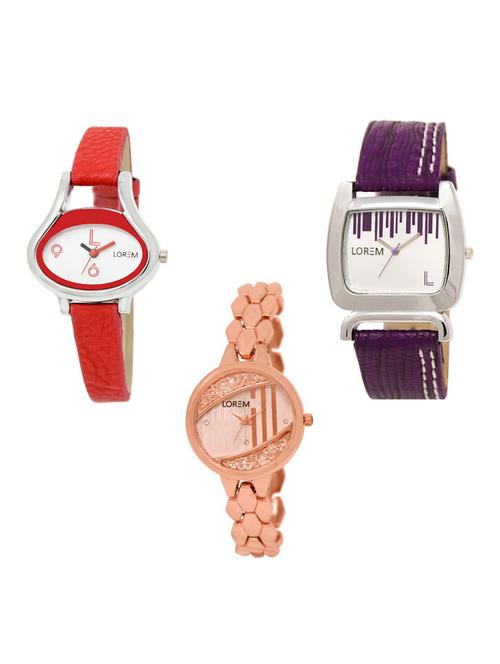 set of 3 analog watch combo -(lk206-207-222) - 15686115 - Very Small Image - 1