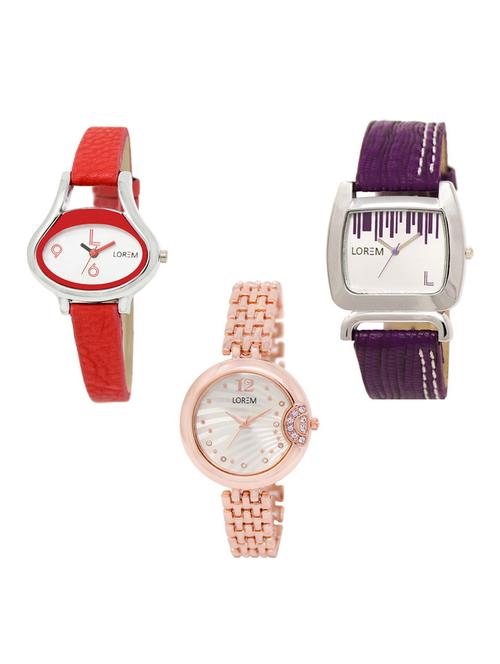 set of 3 analog watch combo -(lk206-207-228) - 15686131 - Very Small Image - 1