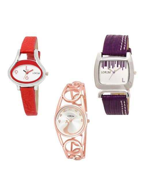 set of 3 analog watch combo -(lk206-207-232) - 15686133 - Very Small Image - 1
