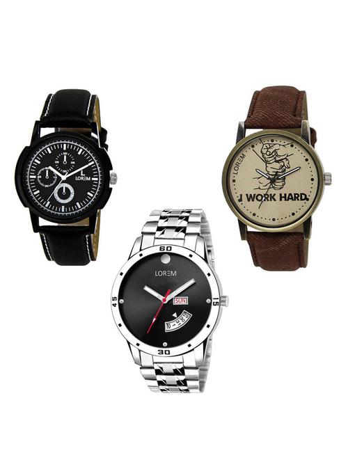 set of 3 analog watch combo -(lk-13-29-104) - 15686145 - Very Small Image - 1