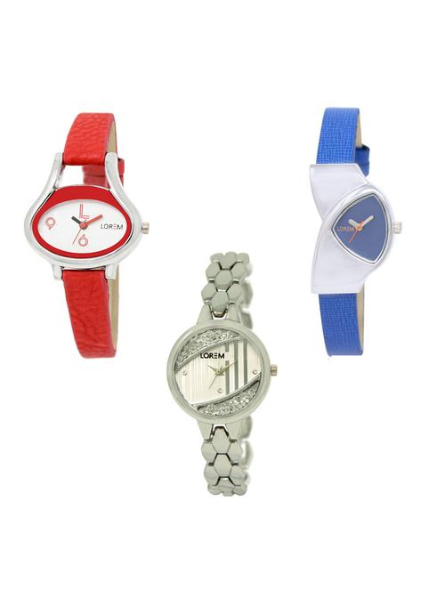 set of 3 analog watch combo -(lk206-208-223) - 15686178 - Very Small Image - 1