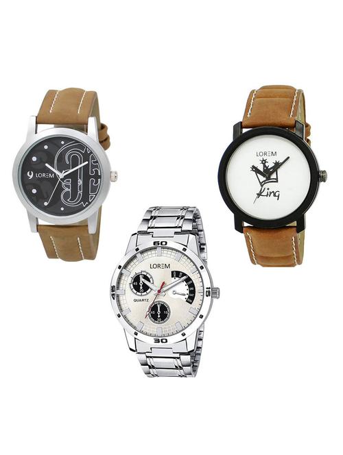 set of 3 analog watch combo -(lk-14-18-101) - 15686215 - Very Small Image - 1