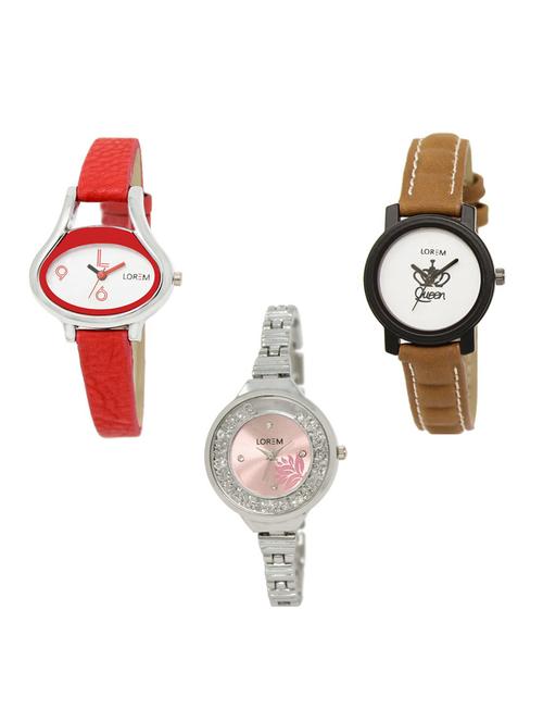 set of 3 analog watch combo -(lk206-209-226) - 15686238 - Very Small Image - 1