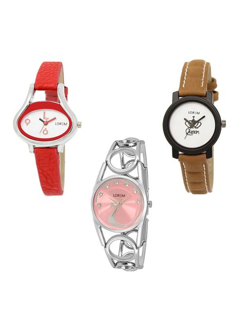 set of 3 analog watch combo -(lk206-209-233) - 15686247 - Very Small Image - 1