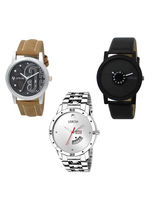 set of 3 analog watch combo -(lk-14-25-103) - 15686270 - Very Small Image - 1