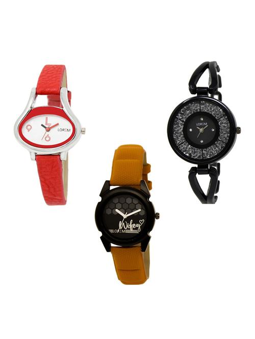 set of 3 analog watch combo -(lk206-211-235) - 15686278 - Very Small Image - 1