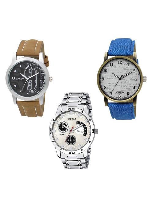 set of 3 analog watch combo -(lk-14-28-101) - 15686288 - Very Small Image - 1