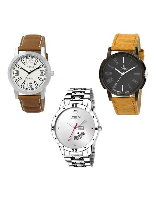 set of 3 analog watch combo -(lk-15-19-103) - 15686375 - Very Small Image - 1