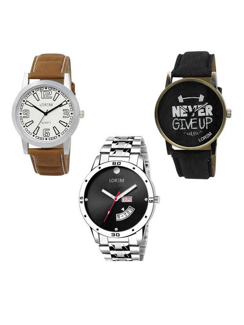 set of 3 analog watch combo -(lk-15-27-104) - 15686434 - Very Small Image - 1