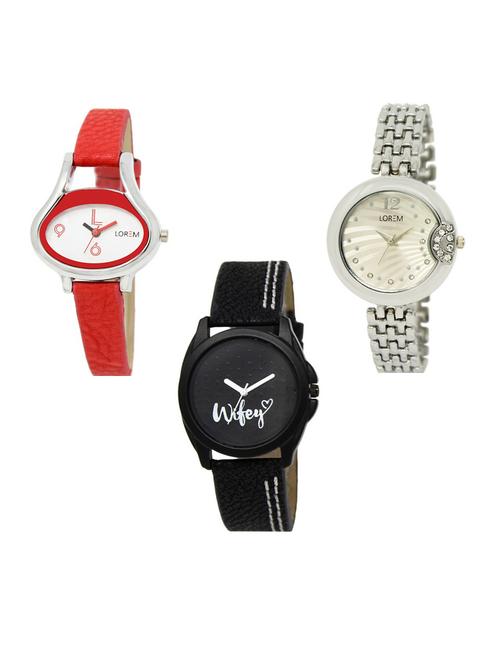 set of 3 analog watch combo -(lk206-227-234) - 15686443 - Very Small Image - 1