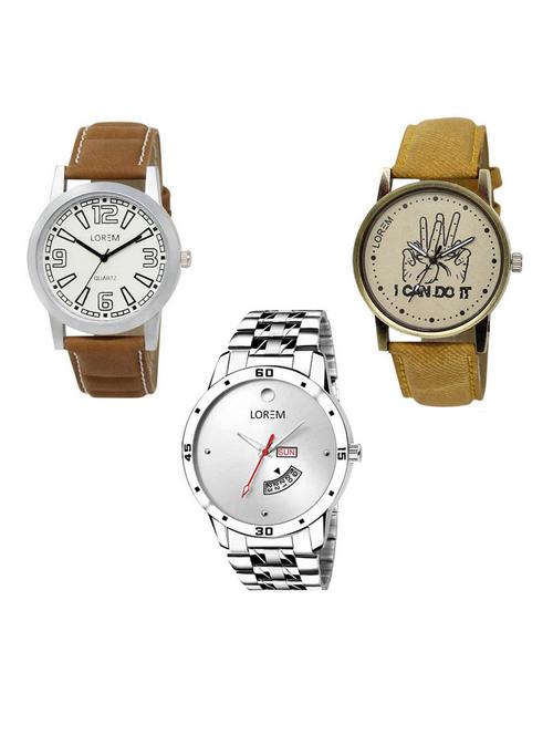 set of 3 analog watch combo -(lk-15-30-103) - 15686454 - Very Small Image - 1