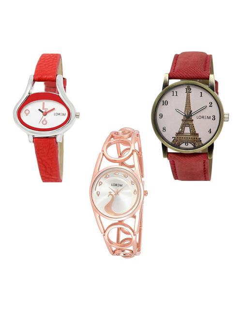 set of 3 analog watch combo -(lk206-230-232) - 15686478 - Very Small Image - 1