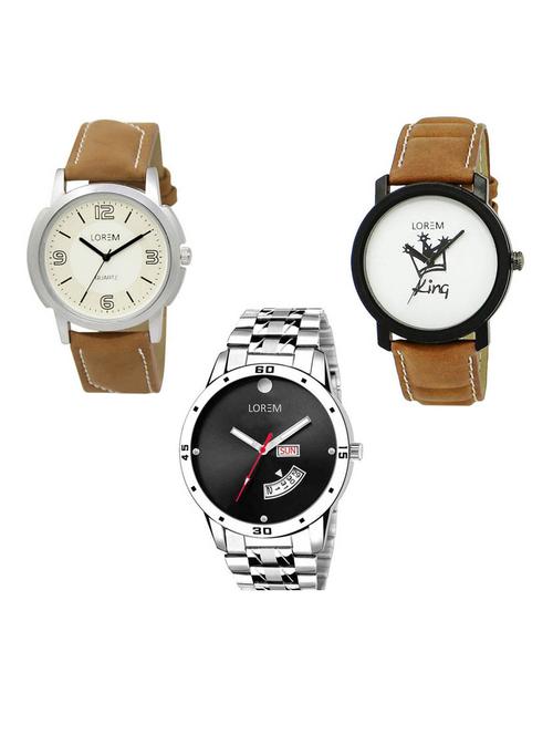 set of 3 analog watch combo -(lk-16-18-104) - 15686510 - Very Small Image - 1