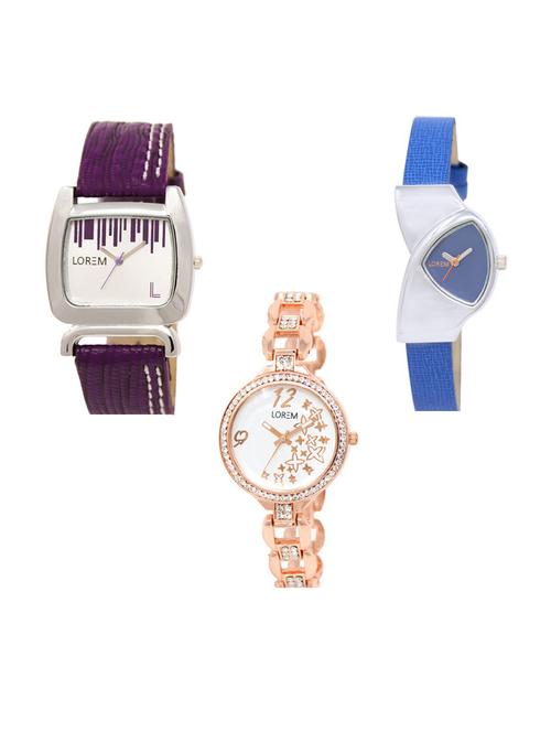 set of 3 analog watch combo -(lk207-208-210) - 15686540 - Very Small Image - 1