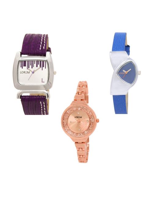 set of 3 analog watch combo -(lk207-208-225) - 15686571 - Very Small Image - 1