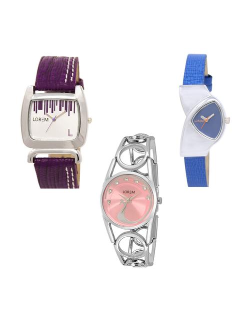 set of 3 analog watch combo -(lk207-208-233) - 15686581 - Very Small Image - 1