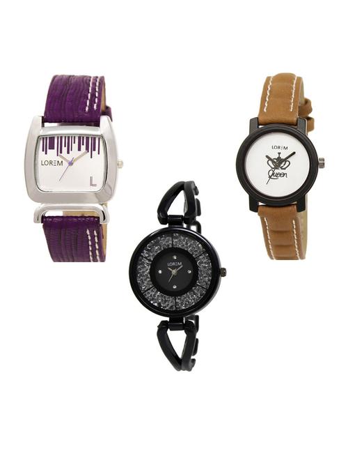 set of 3 analog watch combo -(lk207-209-211) - 15686596 - Very Small Image - 1
