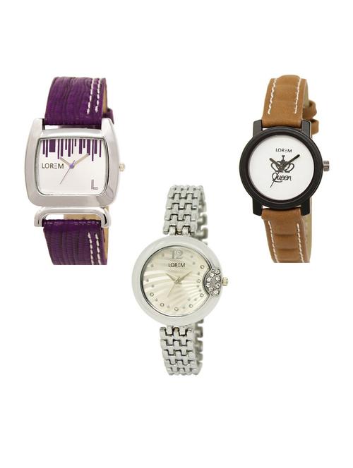 set of 3 analog watch combo -(lk207-209-227) - 15686629 - Very Small Image - 1