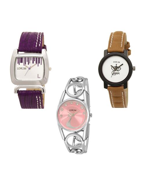 set of 3 analog watch combo -(lk207-209-233) - 15686636 - Very Small Image - 1