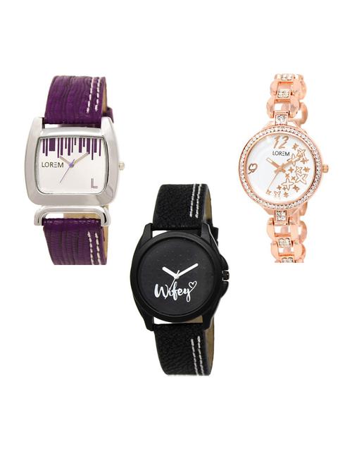 set of 3 analog watch combo -(lk207-210-234) - 15686654 - Very Small Image - 1