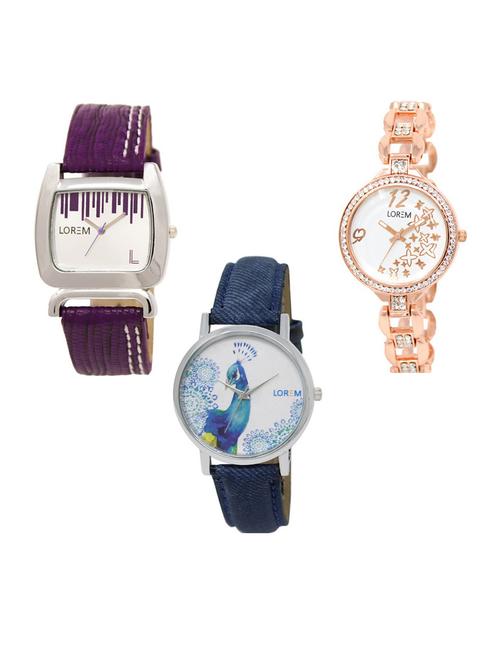 set of 3 analog watch combo -(lk207-210-241) - 15686658 - Very Small Image - 1