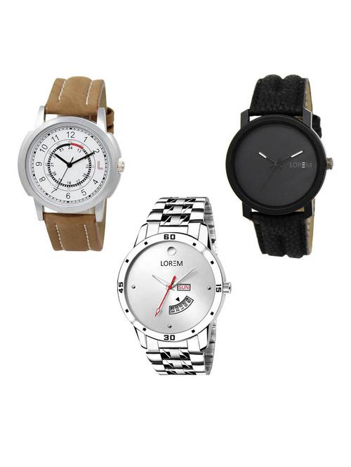 set of 3 analog watch combo -(lk-17-21-103) - 15686666 - Very Small Image - 1