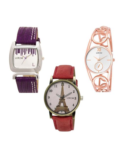 set of 3 analog watch combo -(lk207-213-230) - 15686683 - Very Small Image - 1