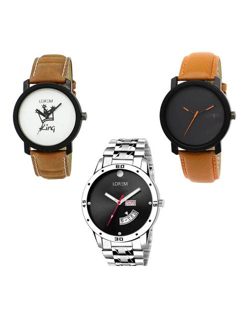 set of 3 analog watch combo -(lk-18-20-104) - 15686785 - Very Small Image - 1
