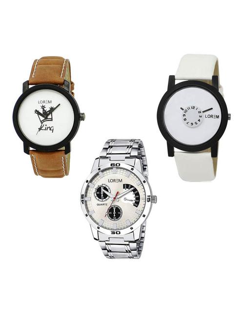set of 3 analog watch combo -(lk-18-26-101) - 15686823 - Very Small Image - 1