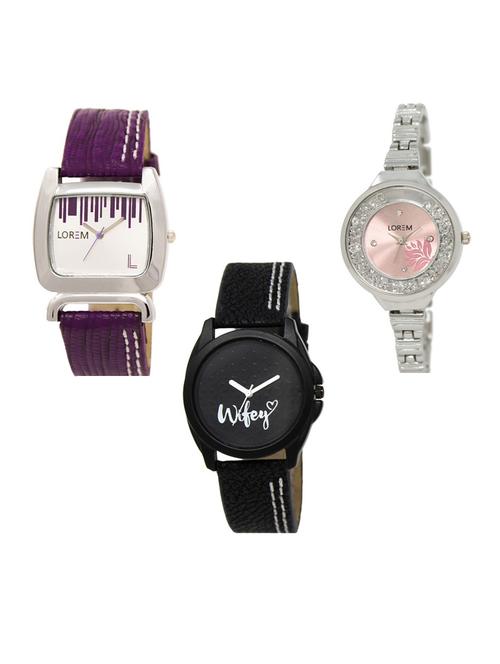 set of 3 analog watch combo -(lk207-226-234) - 15686824 - Very Small Image - 1