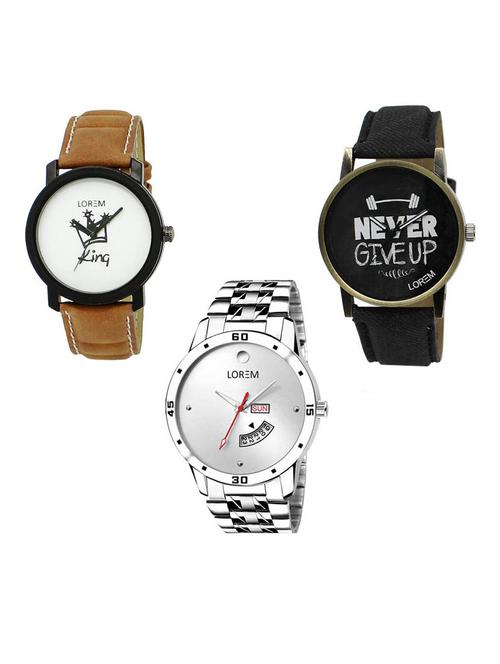 set of 3 analog watch combo -(lk-18-27-103) - 15686834 - Very Small Image - 1