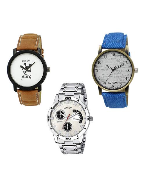 set of 3 analog watch combo -(lk-18-28-101) - 15686838 - Very Small Image - 1