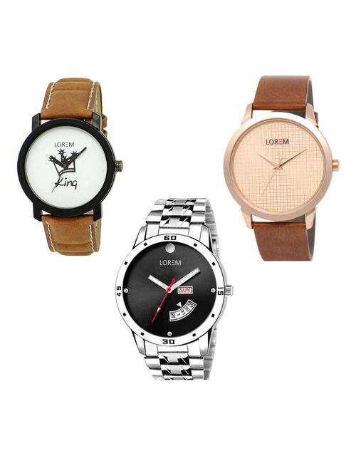 set of 3 analog watch combo -(lk-18-34-104) - 15686887 - Very Small Image - 1