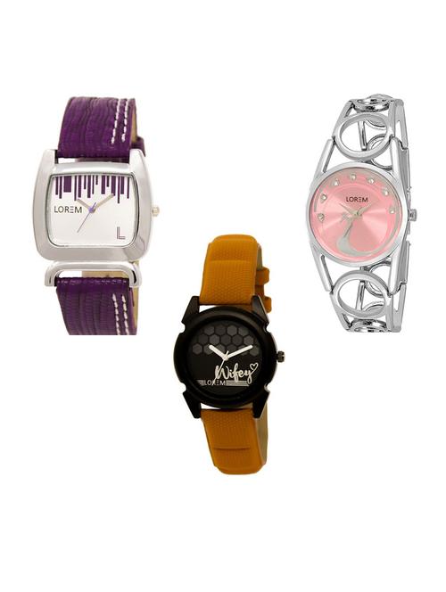 set of 3 analog watch combo -(lk207-233-235) - 15686893 - Very Small Image - 1
