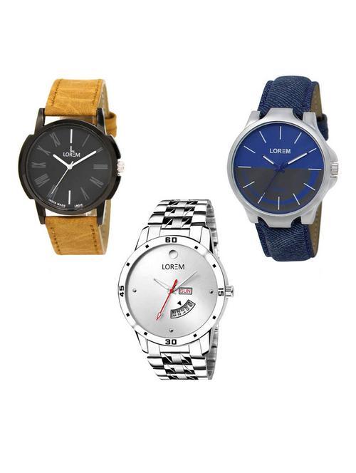 set of 3 analog watch combo -(lk-19-24-103) - 15686934 - Very Small Image - 1